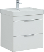 Тумба с раковиной Aquanet Ирис new 60 367339 подвесная цвет Белый глянец