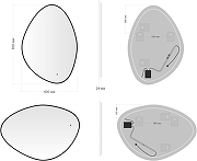 Зеркало Aquanet Контур 60 367646 с подсветкой цвет Черный с бесконтактным выключателем-1