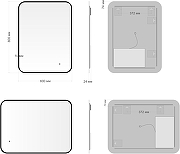 Зеркало Aquanet Контур 60 367649 с подсветкой цвет Черный с бесконтактным выключателем-1
