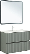 Тумба с раковиной Aquanet Джейн 90 332518 подвесная цвет Мисти грин-2