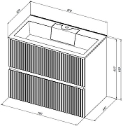 Тумба с раковиной Aquanet Джейн 80 332524 подвесная цвет Маренго-8