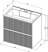 Тумба с раковиной Aquanet Джейн 70 332525 подвесная цвет Маренго-5