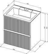 Тумба с раковиной Aquanet Джейн 60 332526 подвесная цвет Маренго-6