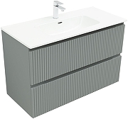 Тумба с раковиной Aquanet Джейн 100 332532 подвесная цвет Мисти грин-1