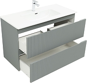 Тумба с раковиной Aquanet Джейн 100 332532 подвесная цвет Мисти грин-4