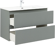 Тумба с раковиной Aquanet Джейн 100 332532 подвесная цвет Мисти грин-5