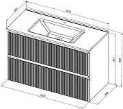 Тумба с раковиной Aquanet Джейн 100 332532 подвесная цвет Мисти грин-8