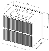Тумба с раковиной Aquanet Джейн 70 332535 подвесная цвет Мисти грин-8