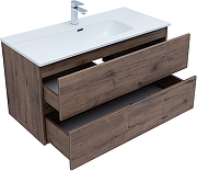 Тумба с раковиной Aquanet Алвита New 100 335684 подвесная цвет Дуб веллингтон табак-2