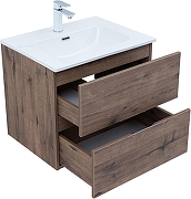 Тумба с раковиной Aquanet Алвита New 60 335685 подвесная цвет Дуб веллингтон табак-2