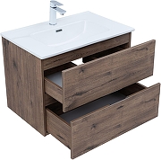 Тумба с раковиной Aquanet Алвита New 70 335686 подвесная цвет Дуб веллингтон табак-2
