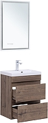Тумба с раковиной Aquanet Нота New 50 335874 подвесная цвет Дуб веллингтон табак-3