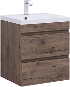 Тумба с раковиной Aquanet Нота New 58 335875 подвесная цвет Дуб веллингтон табак