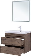 Тумба с раковиной Aquanet Нота New 75 335876 подвесная цвет Дуб веллингтон табак-7