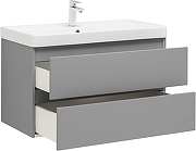 Тумба с раковиной Aquanet Вега 2.0 90 344748 подвесная цвет Мисти грин-3