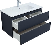 Тумба с раковиной Aquanet Вега 2.0 90 344760 подвесная цвет Маренго-2