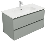 Тумба с раковиной Aquanet Вега 2.0 90 344768 подвесная цвет Мисти грин-1