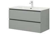 Тумба с раковиной Aquanet Вега 2.0 90 344768 подвесная цвет Мисти грин-3