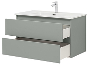 Тумба с раковиной Aquanet Вега 2.0 90 344768 подвесная цвет Мисти грин-4