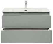 Тумба с раковиной Aquanet Вега 2.0 90 344768 подвесная цвет Мисти грин-5