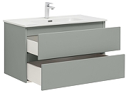 Тумба с раковиной Aquanet Вега 2.0 90 344768 подвесная цвет Мисти грин-6