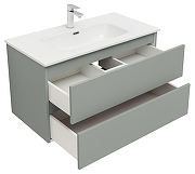 Тумба с раковиной Aquanet Вега 2.0 90 344768 подвесная цвет Мисти грин-7