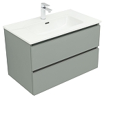 Тумба с раковиной Aquanet Вега 2.0 80 344769 подвесная цвет Мисти грин-1
