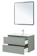 Тумба с раковиной Aquanet Вега 2.0 80 344769 подвесная цвет Мисти грин-3