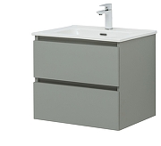 Тумба с раковиной Aquanet Вега 2.0 60 344771 подвесная цвет Мисти грин-3