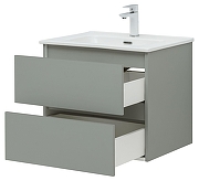 Тумба с раковиной Aquanet Вега 2.0 60 344771 подвесная цвет Мисти грин-4