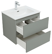 Тумба с раковиной Aquanet Вега 2.0 60 344771 подвесная цвет Мисти грин-7