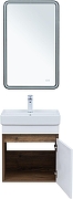 Тумба с раковиной Aquanet Оптима 50 345348 подвесная цвет Дуб рустикальный, Белый сатин-4