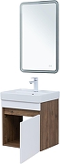 Тумба с раковиной Aquanet Оптима 50 345348 подвесная цвет Дуб рустикальный, Белый сатин-6