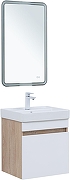 Тумба с раковиной Aquanet Оптима 50 345350 подвесная цвет Дуб светлый, Белый сатин-3