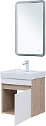 Тумба с раковиной Aquanet Оптима 50 345350 подвесная цвет Дуб светлый, Белый сатин-6