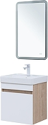 Тумба с раковиной Aquanet Оптима 50 345350 подвесная цвет Дуб светлый, Белый сатин-7