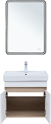 Тумба с раковиной Aquanet Оптима 60 345354 подвесная цвет Дуб светлый, Белый сатин-3