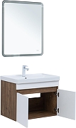 Тумба с раковиной Aquanet Оптима 80 345360 подвесная цвет Дуб рустикальный, Белый сатин-2