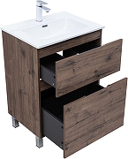 Тумба с раковиной Aquanet Алвита New 60 345676 цвет Дуб веллингтон табак-2