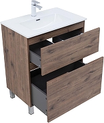 Тумба с раковиной Aquanet Алвита New 70 345678 цвет Дуб веллингтон табак-1