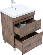 Тумба с раковиной Aquanet Нота New 60 345797 цвет Дуб веллингтон табак-1