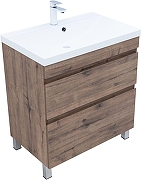 Тумба с раковиной Aquanet Нота New 75 345800 цвет Дуб веллингтон табак
