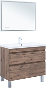 Тумба с раковиной Aquanet Нота New 100 345806 цвет Дуб веллингтон табак-3