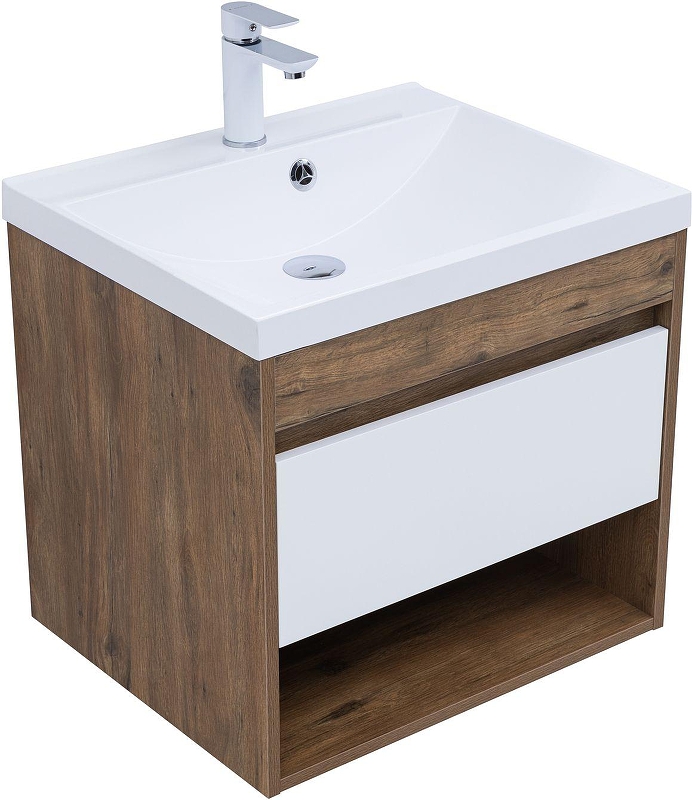 Тумба с раковиной Aquanet Тренд 58 345809 подвесная 