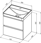 Тумба с раковиной Aquanet Вега 2.0 50 367325 подвесная цвет Маренго-9