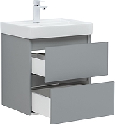 Тумба с раковиной Aquanet Вега 2.0 50 367326 подвесная цвет Мисти грин-4