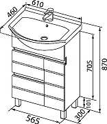 Мебельная раковина Aquanet Shenxin 60 00170121 170121 цвет Белый-4