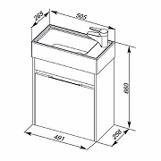 Мини-раковина Aquanet Sanovit Top counter 50 7045-KL 182338 цвет Белый-1