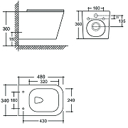 Унитаз Aquanet Tavr 3.0 Tornado 348007 подвесной цвет Белый с сиденьем Микролифт-22