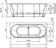 Акриловая ванна Timo Kerri 170x70 KERRI1770-SET цвет Белый-4